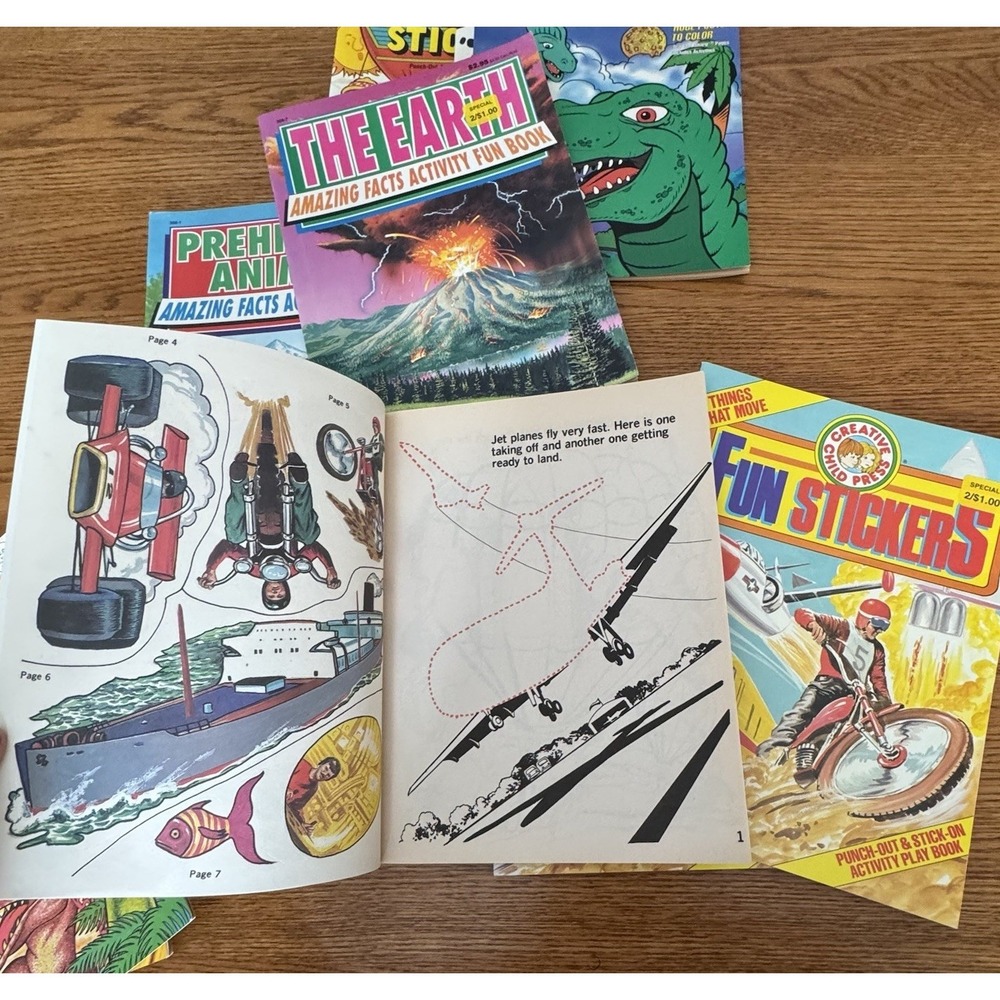 VTG 80s-90s Coloring & Punch Out Sticker Activity Books 10 Creative Child Press - Picture 4 of 7